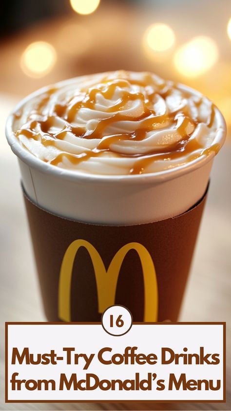 A close-up of a McDonald’s coffee cup filled with a rich latte, with steam rising and a creamy swirl on top. The cup is placed on a wooden table beside a spoon, with a background showing soft, warm lighting for a cozy atmosphere, representing McDonald’s must-try coffee drinks that include lattes, iced coffees, and caramel macchiatos. Mcdonald’s Iced Coffee Hack, Mcdonald’s Coffee, Iced Vanilla Latte Recipe, Mcdonalds Iced Coffee, Mcdonald's Coffee, Iced Mocha Recipe, French Vanilla Syrup, French Vanilla Cappuccino, Cross Training For Runners