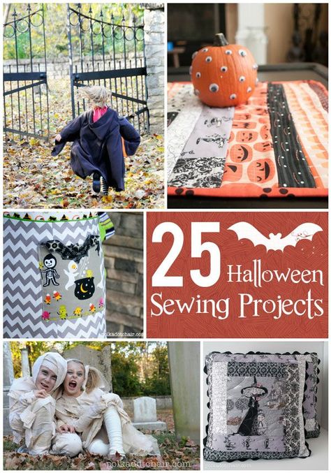 From DIY kids costumes to Halloween decor ideas -- 25 Frightfully Fun Halloween Sewing Projects {crafts party tutorial halloween crafts home} Felted Halloween, Halloween Sewing Projects, Polka Dot Chair, Halloween Sewing, Market Ideas, Beginner Sewing, Halloween Quilts, Beginner Sewing Projects Easy, Halloween Pillows