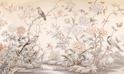 Wallpaper Patern, Engagement Background, Pastel Backdrop, 3d Backdrop, Chinese Wallpaper, Baby Print Art, Wallpaper Nursery, Chinese Flower, Toile Wallpaper