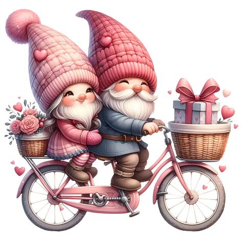 Bicycle Clipart, Gnome Valentine, Watercolor Clipart, Graphic Resources, Bicycle, Clip Art, Bike, Illustrations