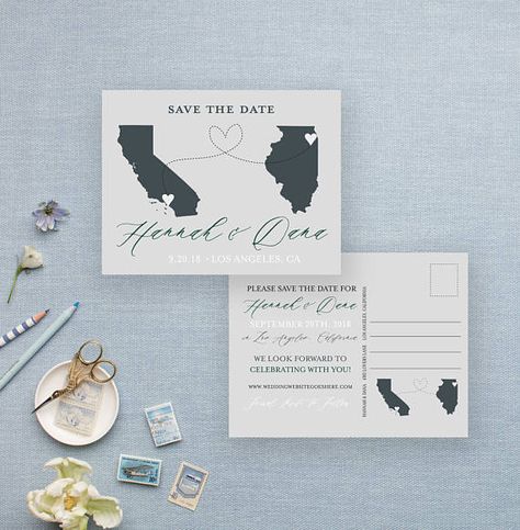 Save the Date post card State themed wedding long distance Long Distance Wedding, Distance Love, Bridesmaid Inspiration, Long Distance Love, Save The Date Magnets, Minnesota Wedding, Invitation Inspiration, Texas Wedding, Save The Dates