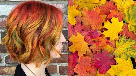 Autumn Hair Highlights, Foliage Hair, Women's Haircuts, Red Brown Hair, Rusty Orange, Autumn Foliage, Changing Leaves, Fantasy Hair, Autumn Ideas