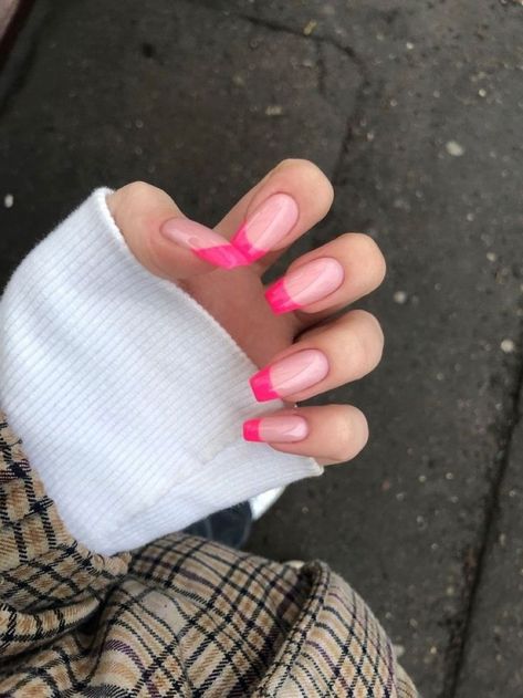 Shared by lisa. Find images and videos about nails and manicure on We Heart It - the app to get lost in what you love. Pink Tip Nails, Waterslide Nail Decals, February Nails, Minimal Nails, Pink French, Simple Acrylic Nails, Acrylic Nails Coffin Short, Pink Nail, Dream Nails