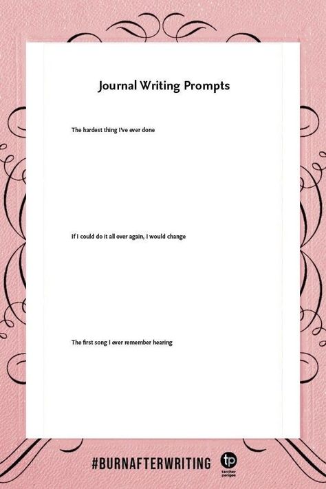 Burn Book Questions, Burn After Writing Questions Pages, Burn After Writing Pages, Burn After Writing Questions, Burn Journal, Burn After Writing, Burn After Reading, Bored Jar, Journal Questions