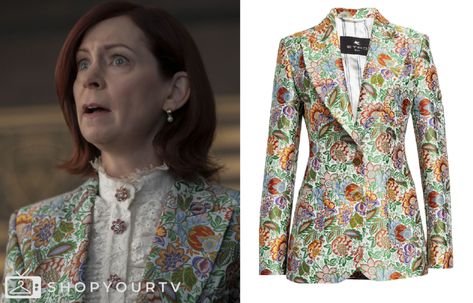 Elsbeth: Season 1 Episode 10 Elsbeth's Floral Jacquard Blazer Elsbeth Tascioni Outfits, Jacquard Blazer, Escape The Night, 19 Kids And Counting, 90 Day Fiance, Brooklyn Nine Nine, Eva Longoria, Floral Jacquard, Batwoman