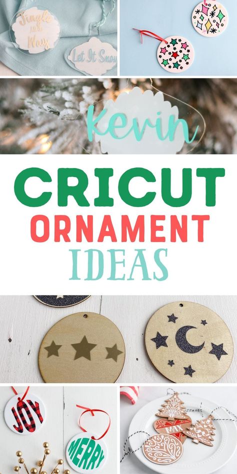 These DIY Cricut Christmas ornaments are so easy to make and customize to match your holiday decor. Get crafty for Christmas. Cricut Ceramic Ornaments Diy, Cricket Christmas Ornament Ideas, Cricut Wooden Ornaments, Personalized Diy Ornaments, Diy Christmas Ornaments With Cricut, Cricut Paper Ornaments, Diy Name Ornaments Christmas, Cricut Christmas Ornaments Ideas, Diy Ornaments Cricut