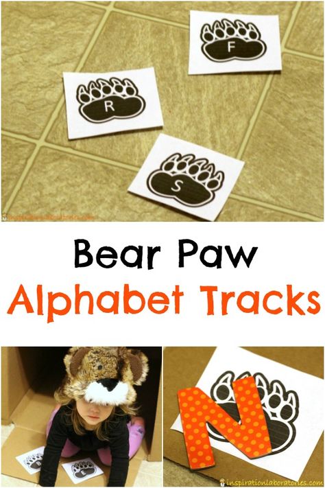 Bear Paw Alphabet Tracks are a fun way to practice letter recognition, letter sounds, and more. Bear Storytime, Hibernation Preschool, Bear Activities, Toddler Storytime, Preschool Creative Art, Daycare Themes, Winter Activities Preschool, Summer Job, Bear Picnic