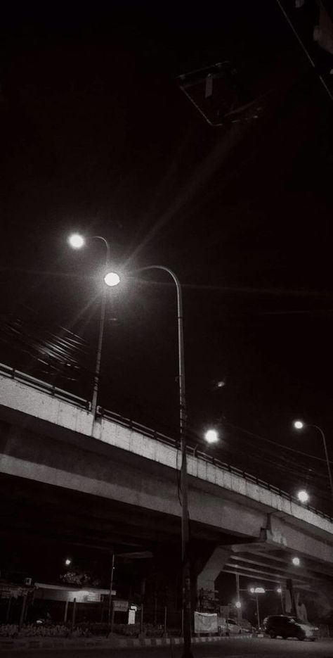 Tangerang, At Night, Black And White, White, Black