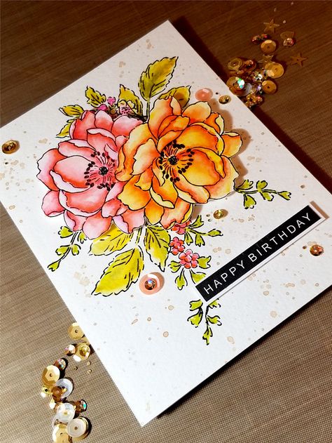 Bright Floral Birthday Card - Scrapbook.com Special Birthday Cards, Gift Inspo, Special Cards, Special Birthday, Special Friend, Beautiful Day, Just Love, Chalk, Markers