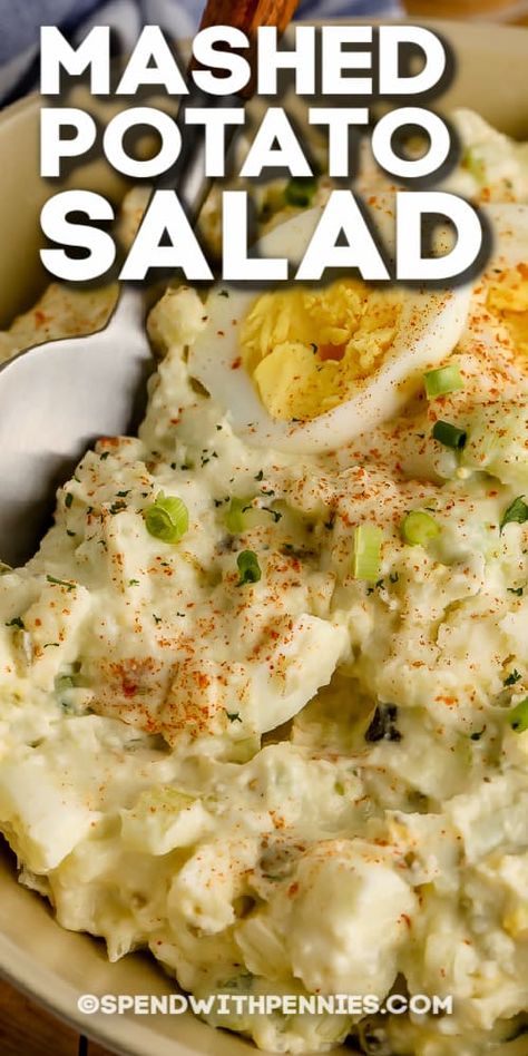 Mashed Potato Salad, Best Potato Salad Recipe, Potato Salad With Egg, Instant Potatoes, Instant Mashed Potatoes, Creamy Potato Salad, Shredded Carrots, Sour Cream Recipes, Creamed Potatoes