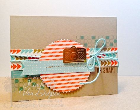 Stampin' Up! Peachy Keen, Hip Nots; One Little Word by Kimberly Van Diepen Film Theme, One Little Word, Inspiration Cards, Catalogue Inspiration, Paper Stuff, January 1st, Card Crafting, Workshop Ideas, Peachy Keen