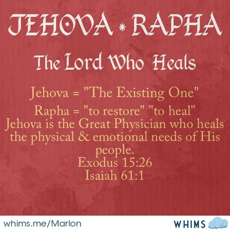 Jehova Rapha Exodus 15 26, Healing Scriptures, Healing Scripture, Ayat Alkitab, Names Of God, Prayers For Healing, School Lessons, Gods Promises, Spiritual Inspiration