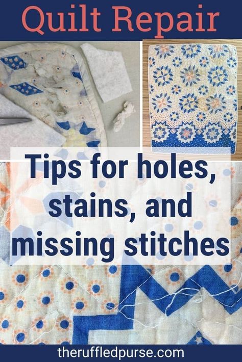 Quilt Repair, Antique Quilts Patterns, Vintage Baby Quilt, Quilting Stitches, History Of Quilting, Quilt Tips, Quilt Care, Remove Stains, Old Quilts