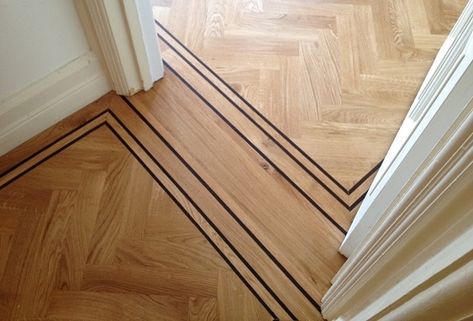 The House Project - Parquet flooring options - Holly Goes Lightly Dark Oak Flooring, Dark Blue Kitchens, Wood Floor Finishes, Rustic Wood Floors, Wood Floor Design, Wood Parquet Flooring, Wood Company, Woodworking Joinery, Dark Wood Floors