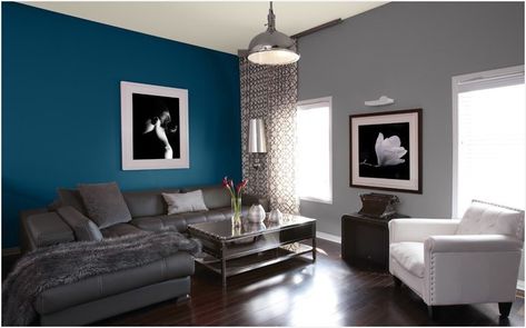 Peinture salon : les meilleures couleurs pour votre salon Reka Bentuk Bilik Tidur, Grey Bedroom Furniture, Hiasan Bilik Tidur, Accent Walls In Living Room, Living Room Color Schemes, Room Color Schemes, Paint Colors For Living Room, Living Room Colors, Couch Furniture