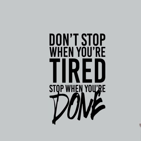 Isabelle & Max™ Don't Stop When Your Tired Stop When You're Done Wall Decal | Wayfair Room Workout, Gym Wall Decal, Inspirational Wall Decals, Love Bears All Things, Workout Room, Sports Room, Dont Stop, Daily Inspiration Quotes, Wise Quotes