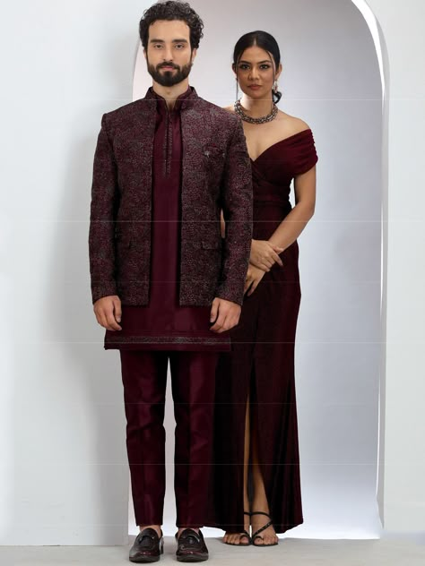 Short Indowestern Outfits For Men, Wine Colour Jodhpuri For Men, Indian Wedding Suits Men Receptions, Wine Colour Kurta For Men, Jodhpuri Suits For Men Latest, Men Designer Suits, Mens Suit For Wedding, Indowestern Outfits For Men, Western Outfits For Men