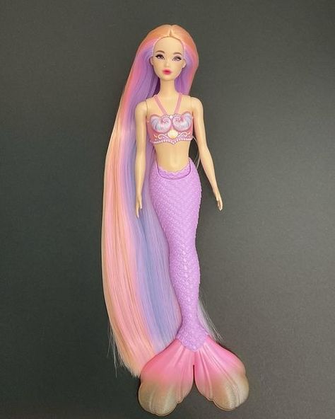 Barbie Mermaid Doll, Lilac Fairy, Barbie Mermaid, Barbie Vibes, Face Mold, Rosé Brown, Mermaid Dolls, Old Dolls, Doll Stuff