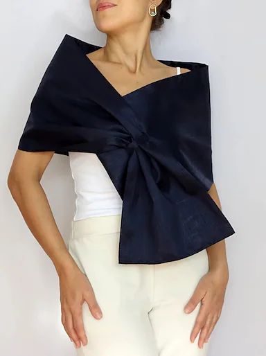 Shawls Women's Wrap Bolero Bridal's Wraps Pure Sexy 3/4 Length Sleeve Chiffon Wedding Wraps With Pure Color For Wedding Spring & Summer 2023 - £ 34 Black Shawl Wedding, Shawl For Wedding Guest, Wrap Shawls, Cocktail Dress Patterns, Dress Topper, Evening Shawls, Wedding Party Accessories, Chiffon Wrap, Wedding Wraps