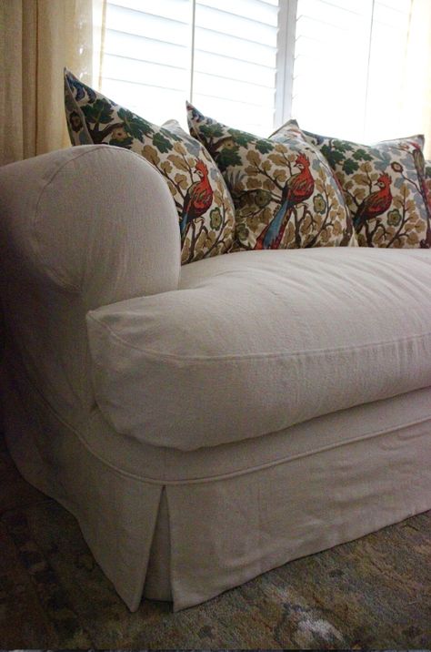 Drop cloth slipcover - Slipcovers by Shelley Drop Cloth Couch Cover, Drop Cloth Slipcover, Painters Cloth, Diy Furniture Sofa, Non Existent, Canvas Drop Cloths, Slip Covers, Oh My Goodness, Duck Cloth