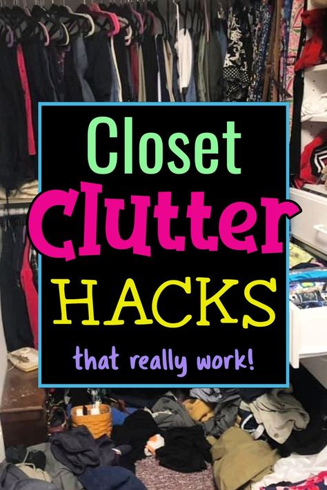 Organizing Small Closet Ideas, Organize Bedroom Closet Ideas, De Clutter Closet, Easy Clothes Organization Ideas, Clothing Storage Hacks Small Spaces, Closet Organization Lots Of Clothes, Storage And Organization Closet, Small Closet Lots Of Clothes Storage, Small Closet Apartment Organizing Ideas