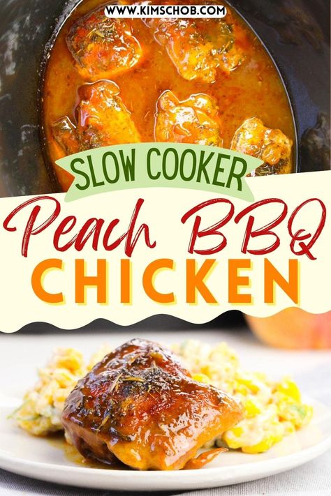 If you want a delicious and easy meal that will have your friends and family begging for more, then this slow cooker bbq peach chicken is what you need. Slow Cooker Peach Chicken, Peach Chicken Recipes Slow Cooker, Jalapeño Peach Chicken Crockpot, Peach Chicken Crockpot, Slower Cooker Recipe, Peach Chicken Recipes, Peach Bbq Chicken, Peach Bbq, Slower Cooker