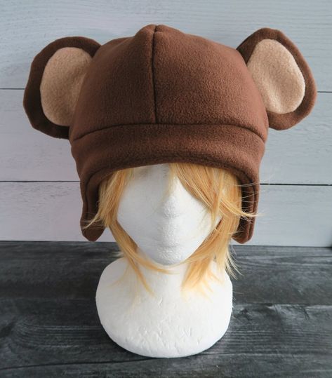 Monkey Fleece Hat Weather Costumes, Monkey Hat, Silly Clothes, Silly Hats, Funky Hats, Inner Ear, Needle Crafts, Fleece Hat, Cute Hats