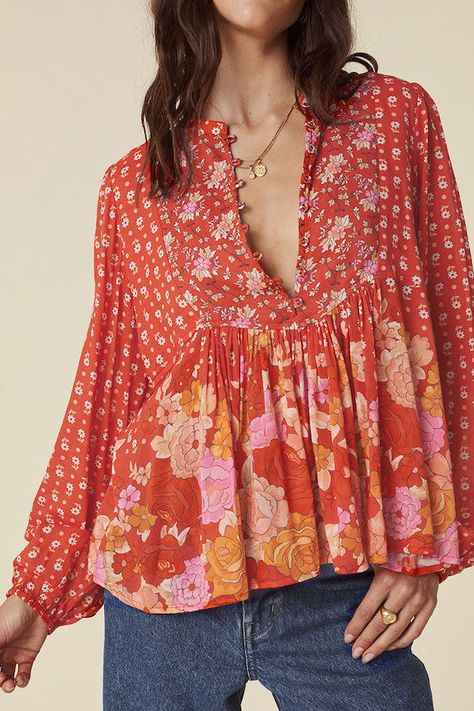 Spell | Yellow Rose Boho Blouse Desert Rose | Girls With Gems Ss25 Trends, Bohemian Glam, Western Dress, Rosé Details, Bohemian Tops, Cut Top, Boho Blouse, Fashionista Clothes, Style Aesthetic