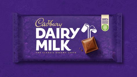 Bulletproof Gives Cadbury A New, Revitalized Global Brand Identity | Dieline Milk Fruit, Milk Jelly, Cadbury Dairy Milk Chocolate, Milk Packaging, Dairy Milk Chocolate, Cadbury Chocolate, Cadbury Dairy Milk, Chocolate Maker, Milk Bar