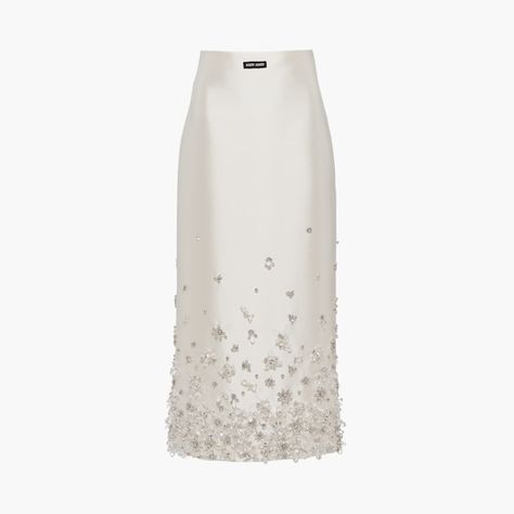 Miu Miu Embroidered Dress, Embellished Midi Skirt, Miu Miu Dress, Wedding After Party, Beaded Skirt, Embellished Skirt, Golden Glitter, Pretty Clothes, Wool Skirt