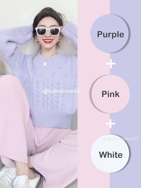 Purple Color Combinations Outfit, Pink Pants Outfit, Combination Dresses, Pink Color Combination, Simple Casual Outfits, Mix Match Outfits, Colour Combinations Fashion, Color Combos Outfit, Color Blocking Outfits