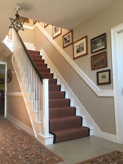 Farrow And Ball Hallway, Buy Dining Room Furniture, Blue Bathroom Ideas, Hallway Paint Colors, Green Bathroom Ideas, Hallway Paint, Rustic Stairs, Stairs Landing, Hallway Colours