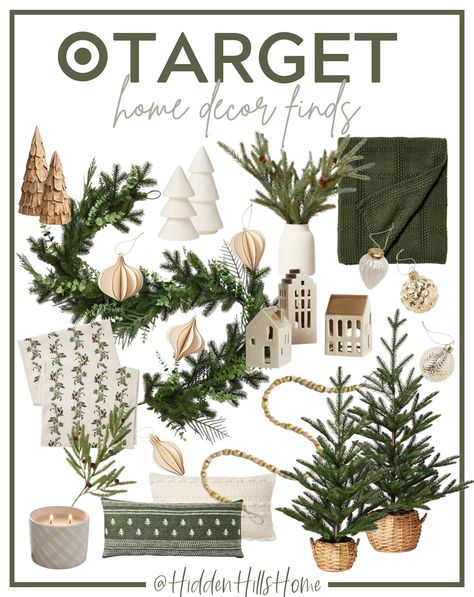 Target Christmas Decor, Green Christmas Tree Decorations, Affordable Christmas Decorations, Target Holiday, Natural Christmas Decor, Neutral Christmas Decor, Farmhouse Christmas Tree, Matte Ceramic, Christmas Decor Inspiration