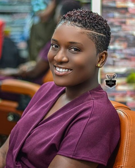 African Women Haircut, Short Natural Haircuts For African Women, Short Natural Haircuts For Round Faces, Haircut Designs For Women Black, Black Ladies Haircut Styles 2022, Shape Up Haircut Women Black, Shaving Hairstyles For African Ladies, Women’s Bald Fade, Bald Fade Women Black