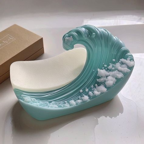 🌊 Dive into Luxury with Our Unique Resin Wave Soap Case! 🧼✨ "Transform your bathroom into a coastal retreat with our exquisite Resin Wave Shaped Soap Case! 🌊🧼 Handcrafted with precision, each soap case is a unique piece of art, designed to bring a touch of oceanic elegance to your home. Perfect for those who appreciate luxury and style in every detail. ✨ 📏 Dimensions: [insert dimensions] 🌈 Available Colors: [insert available colors] Why choose our Resin Wave Soap Case? 🔹 Unique, one-of-a... Polymer Clay Waves, Clay Waves, Soap Case, Bathroom Decor Luxury, Polymer Clay Miniatures, Coastal Retreat, Clay Miniatures, Sculpture Painting, Piece Of Art