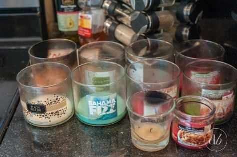 Glade Candle Jars Reuse, What To Do With Leftover Wax In Candles, Reusing Bath And Body Works Candle Jars, How To Melt Wax Out Of Candle Jar, How To Store Candles, Uses For Old Candle Jars, Repurpose Bath And Body Candle Jars, Bath And Body Works Candles Reuse, Recycling Candle Jars