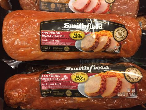 Smithfield Applewood Bacon Pork Loin, Applewood Bacon Pork Tenderloin, Applewood Smoked Bacon Pork Loin, Bacon Pork Loin, Pork Loin Pulled Pork, Pork Loin Oven, Pork Loin Crock Pot Recipes, Pork Sirloin Roast, Filet Recipes