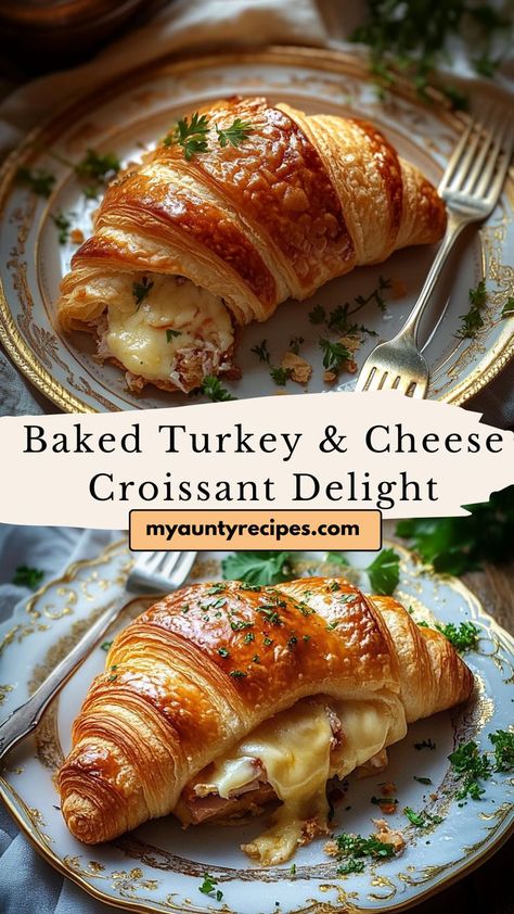 This Turkey & Cheese Croissant Casserole is a simple, comforting bake filled with layers of turkey, cheese, and flaky croissants. Ideal for cozy fall dinner ideas or brunch gatherings, it’s an easy, satisfying meal that’s sure to please everyone. Turkey And Cheese Croissant, Fancy Brunch Food, Fancy Lunch Recipes, Fall Gathering Food Ideas, Turkey Cheese Croissant, Dinner Ideas Fancy, Croissant Sandwich Ideas, Cheese Croissant Recipe, Simple Sandwich Recipes