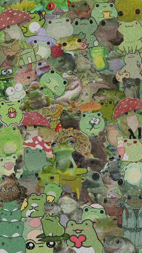 @srcopp88 #comp #frog #frogs Vintage Frog Wallpaper, Frog Wallpaper Aesthetic, Frog Collage, Frog Background, Pins Ideas, Frog Theme, Frog Wallpaper, Frog Pictures, Collage Drawing