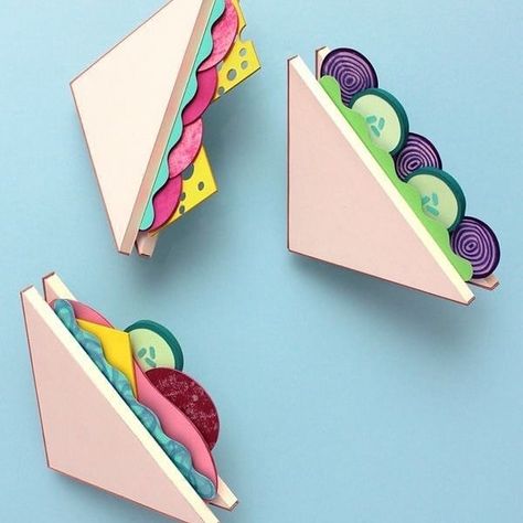 i want to eat everything even though i'm not hungry Cardboard Sandwich, Sandwich Illustration, Sandwich Art, Kitchen Props, Paper Food, Paper Illustration, Paper Art Craft, Paper Artwork, Cardboard Crafts