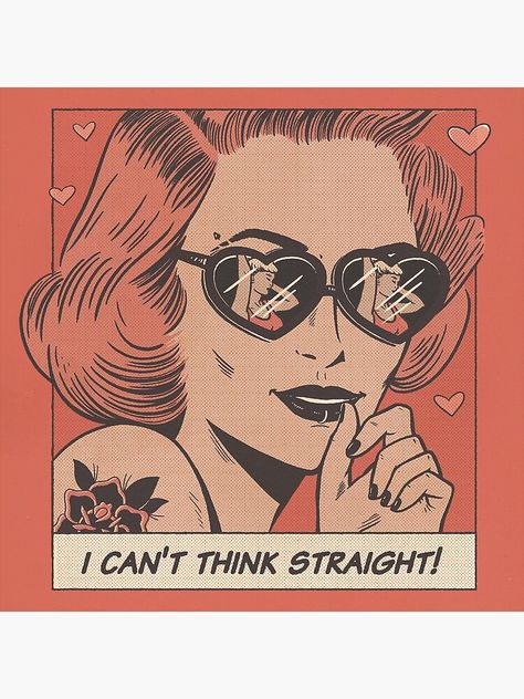 "I can't think straight" Art Print for Sale by jeniferprince | Redbubble Jenifer Prince, Can't Think Straight, Vintage Lesbian, Gay Sticker, Romance Comics, Pride Stickers, Lesbian Art, Lgbt Art, Queer Art