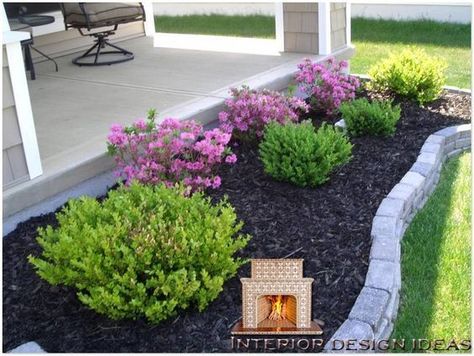 Front Yards Curb Appeal, Simple Landscape, Mulch Landscaping, Front Yard Design, Meteor Garden 2018, Easy Landscaping, Landscape Edging, Low Maintenance Landscaping, Homestead Survival