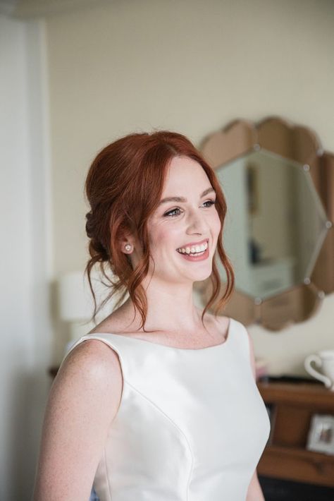 Redhead Brides, Redhead Memes, Red Hair Brides, Makeup Redhead, Relaxed Updo, Wedding Makeup Redhead, Redhead Bride, Redhead Hairstyles, Redhead Quotes