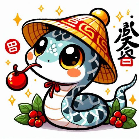 12 Zodiac Animals Chinese New Years, Chinese New Year 2025 Snake Design, Chinese New Year 2025 Snake, Lunar New Year Snake, Snake Chinese New Year, Chinese New Year Snake, Cny 2025, Year Of Snake, New Year's Drawings