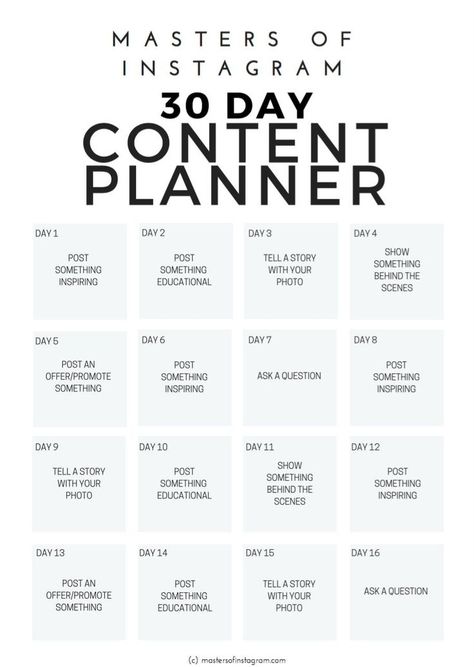 30 Day Content Planner, Instagram Content Planner, Instagram Calendar, Instagram Plan, Instagram Planner, Media Planner, Content Planner, Instagram Marketing Tips, Marketing Logo