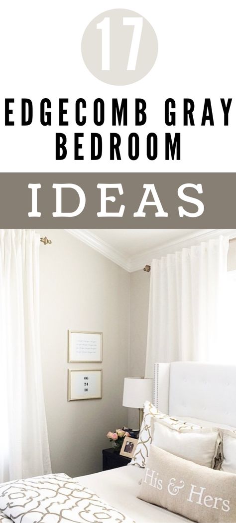 17 edgecomb gray bedroom ideas Edgecomb Grey Bedroom, Edgecomb Gray Bedroom, Edgecomb Gray Coordinating Colors, Warm Grey Bedroom, Wall Paint Ideas Bedroom, Edgecomb Gray Benjamin Moore, Gray Bedrooms, Guest Bedroom Colors, Benjamin Moore Bedroom