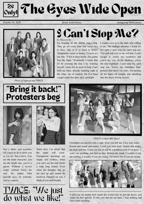 Twice Vintage Poster, Kpop Newspaper Edit, Twice Magazine Edit, Twice Retro Poster, Twice Poster Prints, Kpop Newspaper, Twice Prints, Twice Black And White, Poster Twice