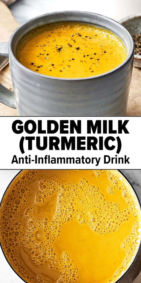 Golden milk (turmeric latte) Golden Milk Recipe Turmeric, Turmeric Milk Recipe, Golden Milk Recipe, Turmeric Drink, Anti Inflammation Recipes, Turmeric Milk, Turmeric Recipes, Turmeric Latte, Turmeric Tea