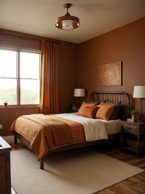 Rust bedding decor