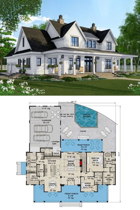 Family Farmhouse Plans, Houses Floor Plans 2 Story, Country House Blueprints, House Plans For 5 Bedrooms, House Layout Plans 4 Bedroom 2 Story, 6bdrm House Plans, Farmhouse 6 Bedroom Floor Plans, House Layouts 6 Bedroom, Luxury Home Layout Floor Plans